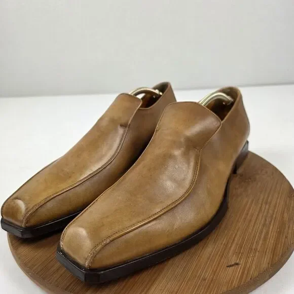 Oliver Sweeney Dagher Shoes‎ Mens 10 Slip On Square Toe Leather Loafers Italy